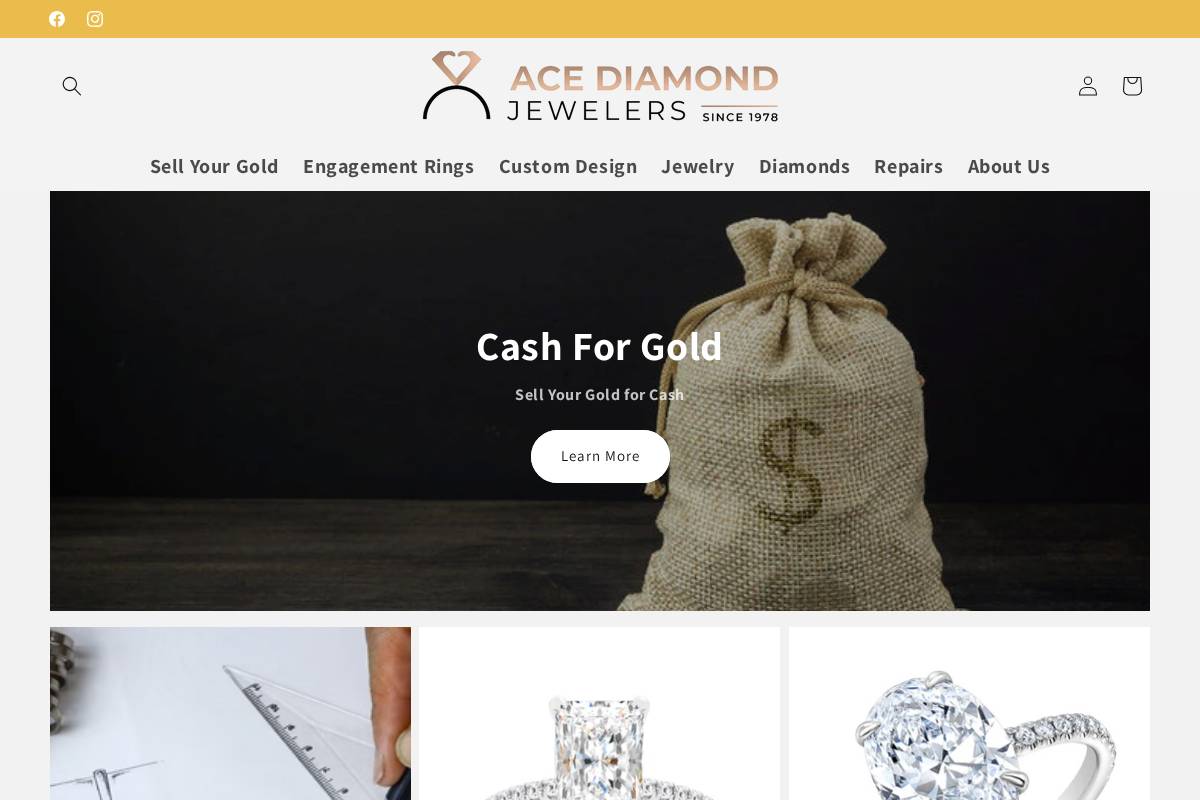 acediamondjewelers.com homepage screenshot