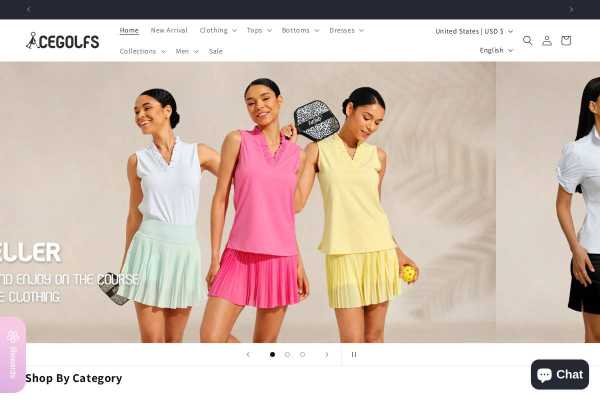 Acegolfs homepage screenshot
