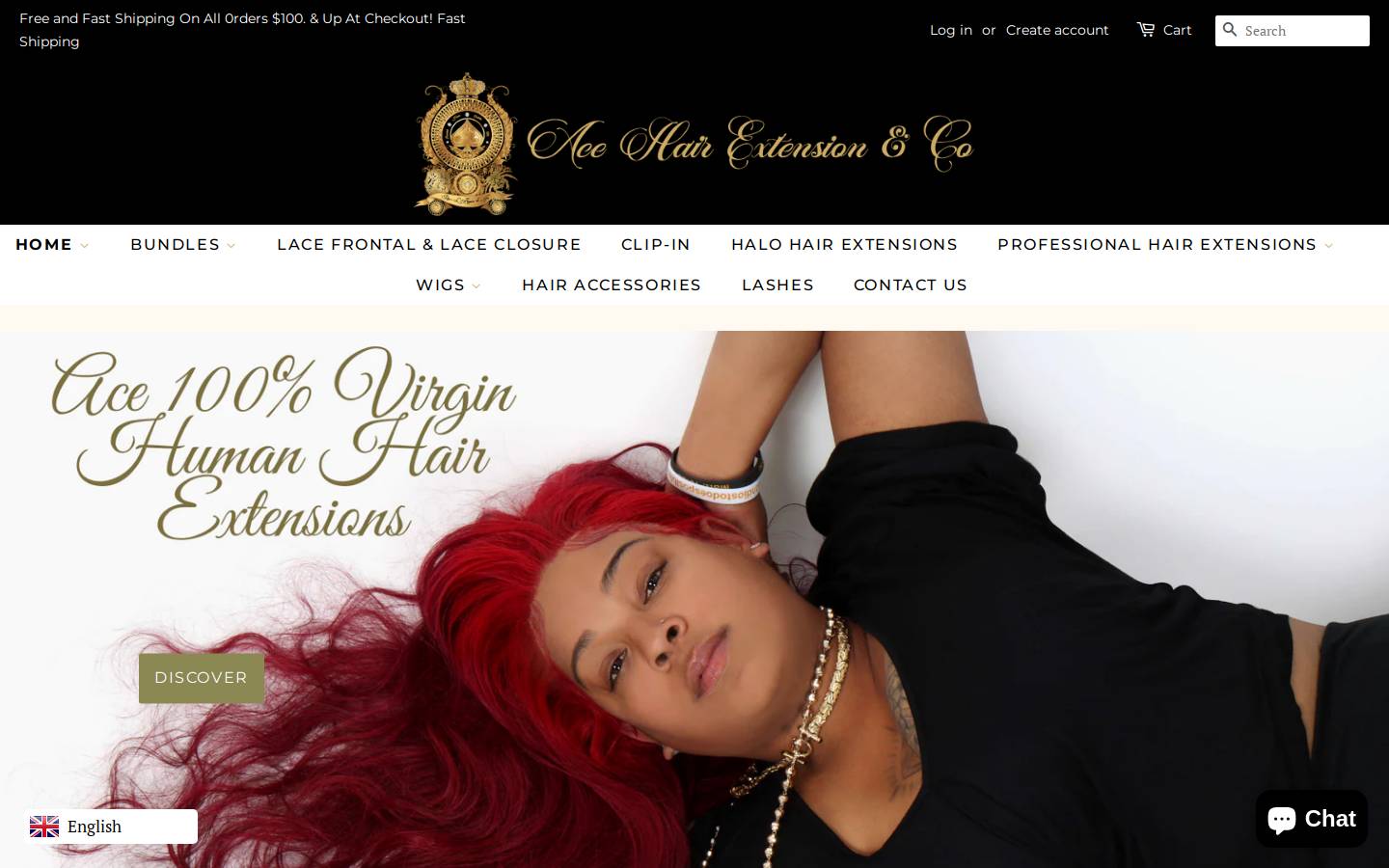 acehairextensionsco.com homepage screenshot