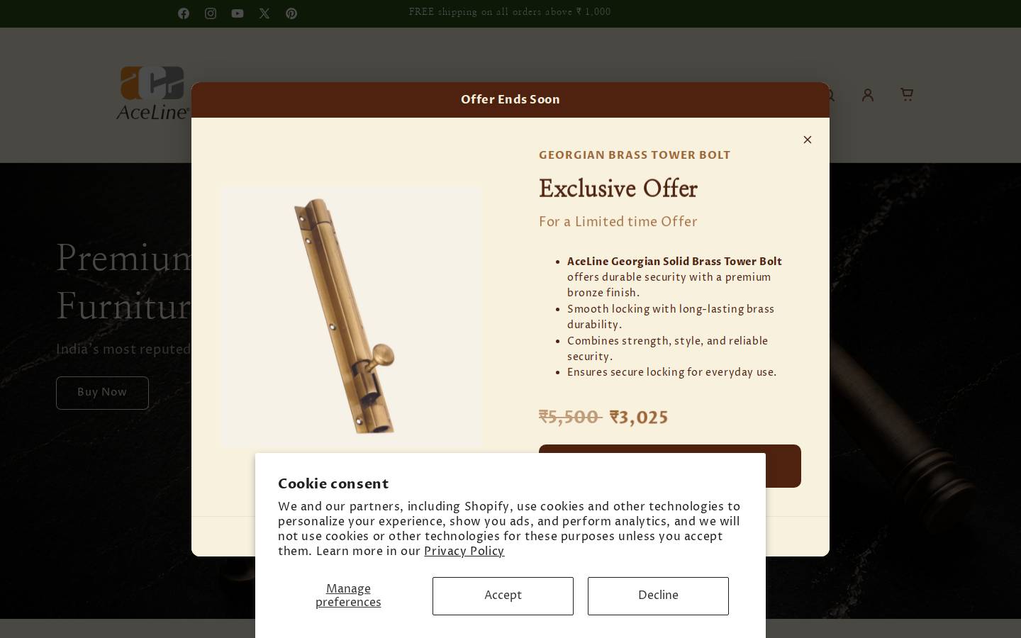 Ace Hardware Pvt Ltd homepage screenshot