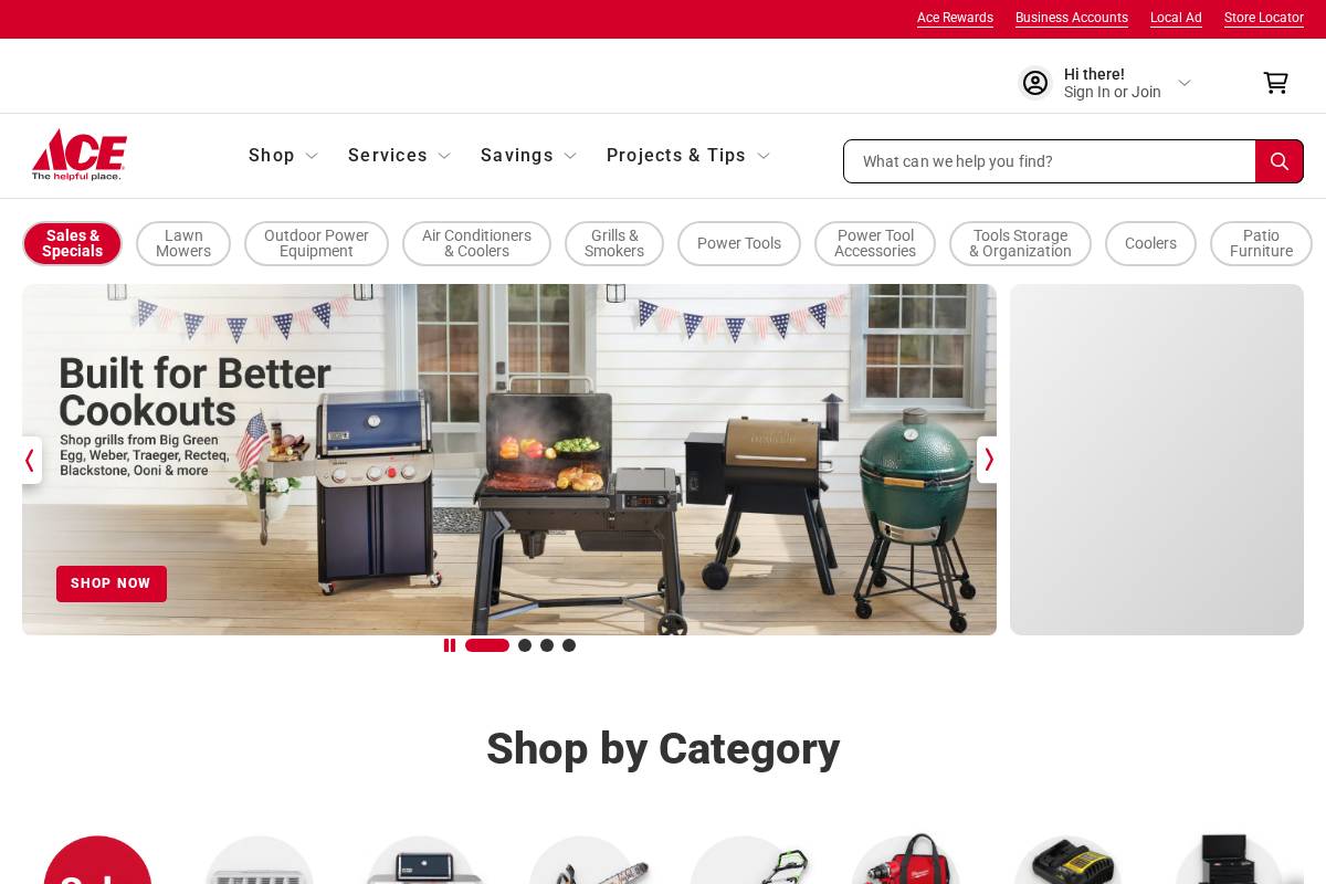 acehardware.com homepage screenshot