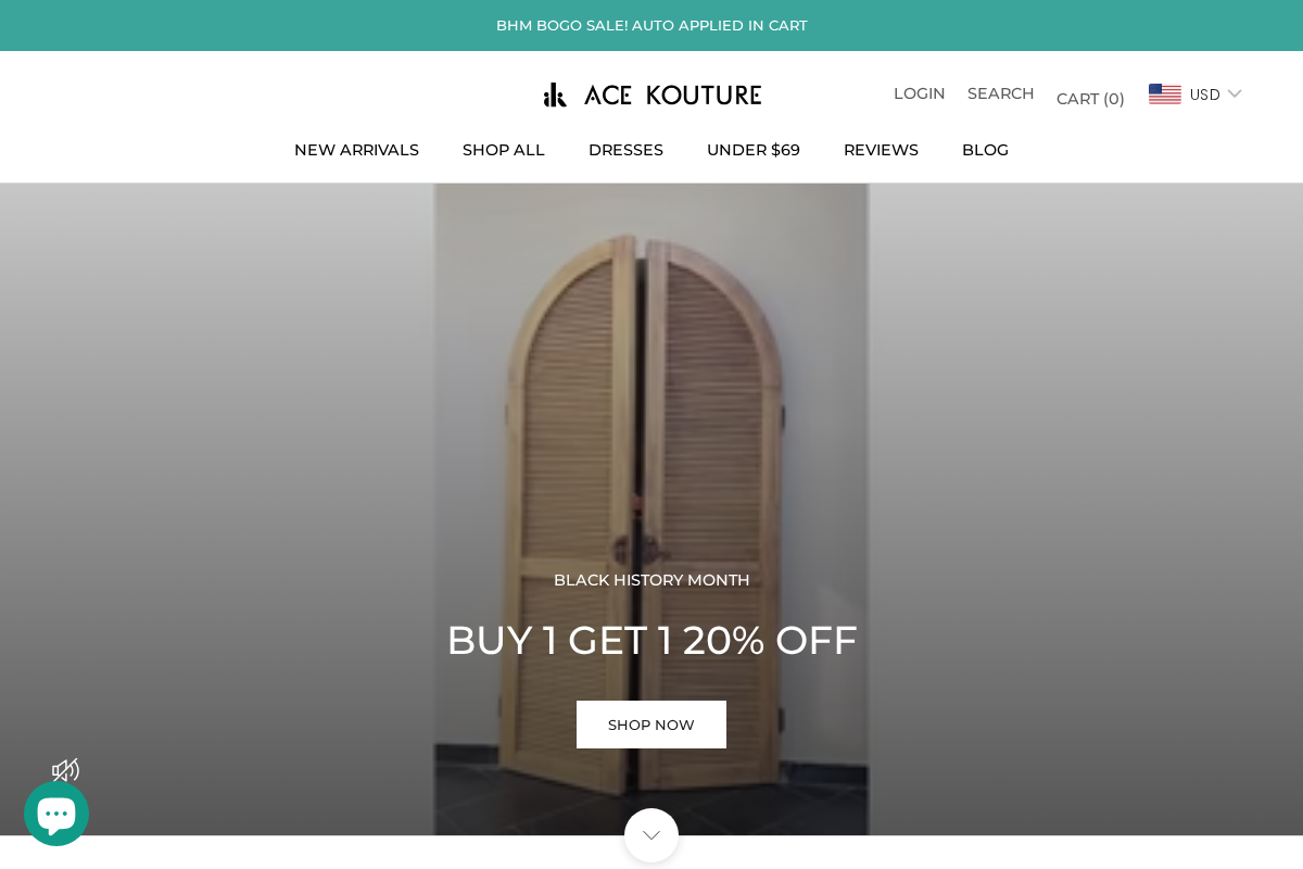 ACE KOUTURE homepage screenshot