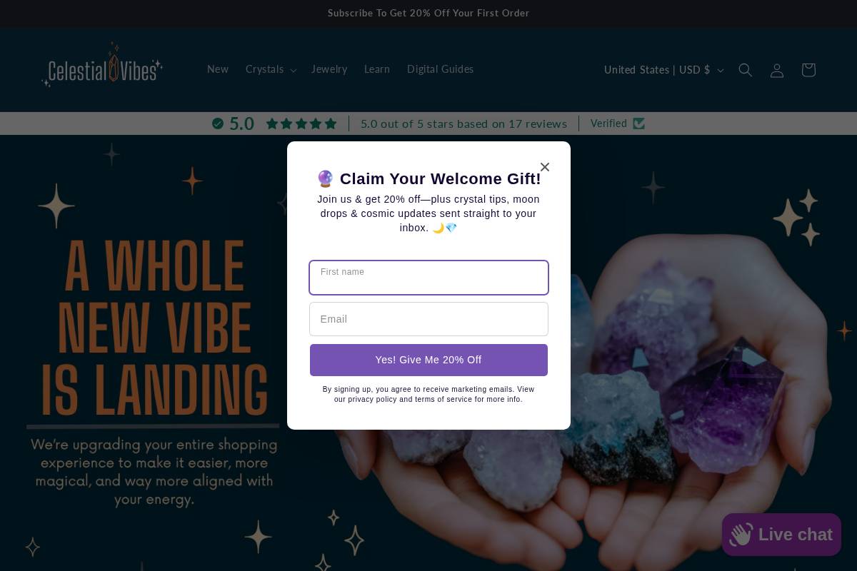 acelestialvibe.shop homepage screenshot