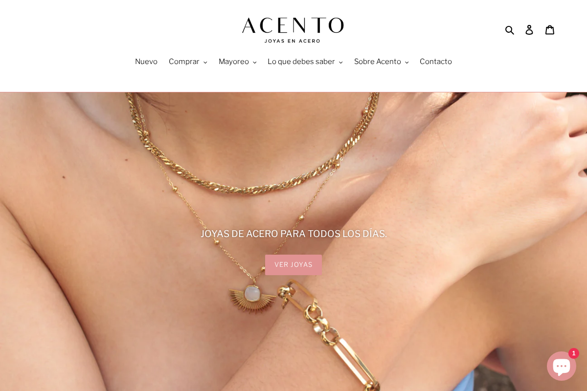 acentojoyas.com homepage screenshot