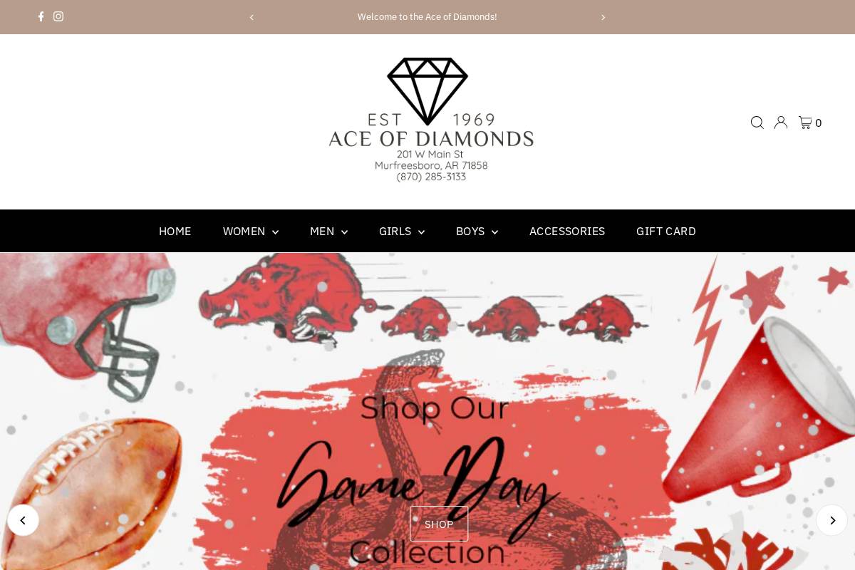 aceofdiamondsllc.com homepage screenshot