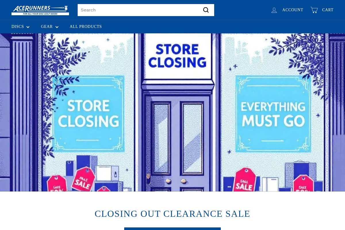 Ace Runners Disc Golf homepage screenshot