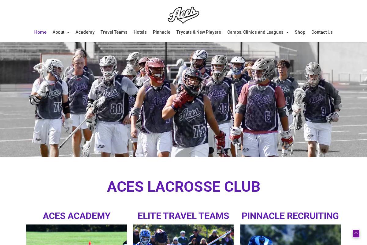 aceslacrosse.com homepage screenshot