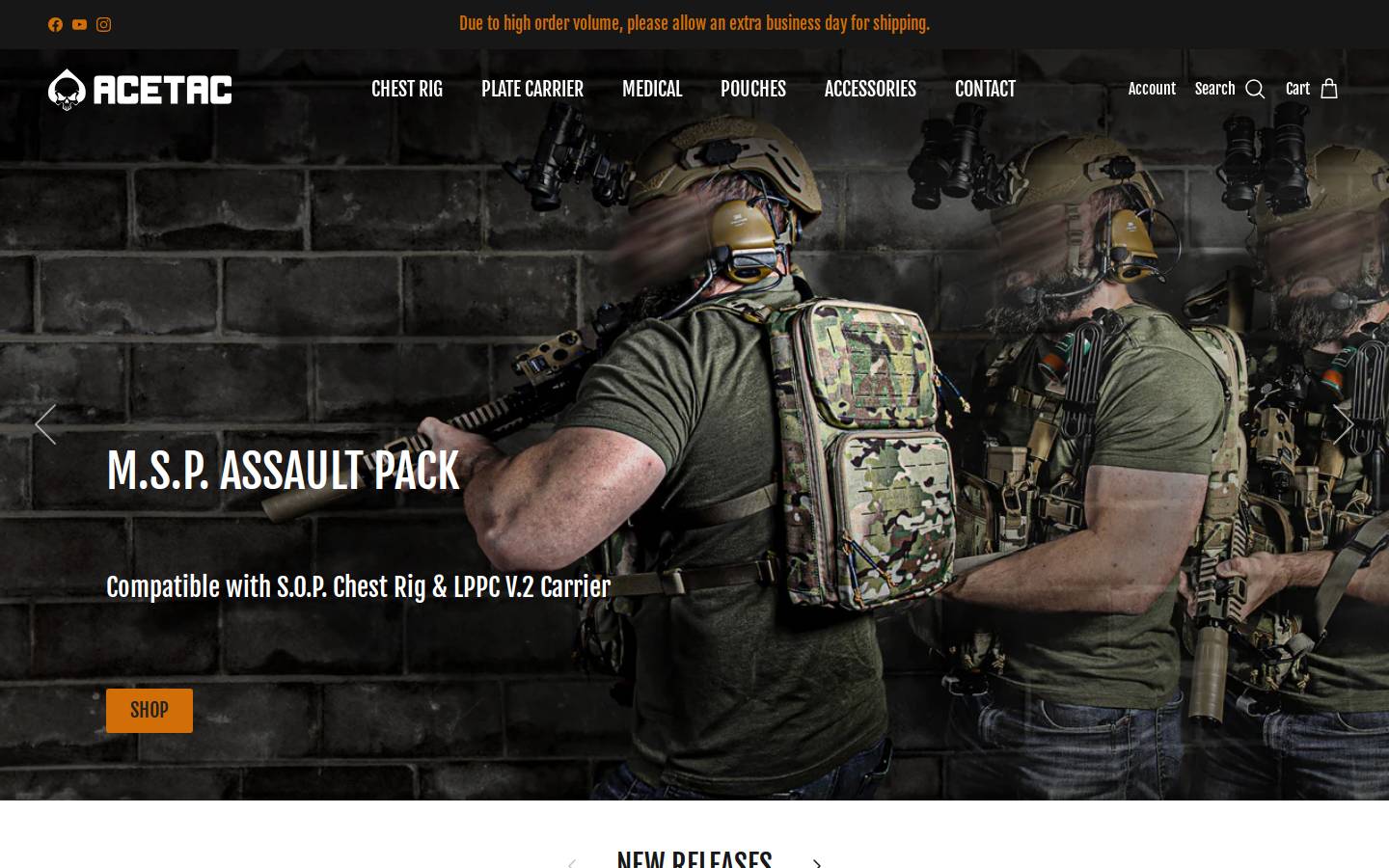 acetacgear.com homepage screenshot