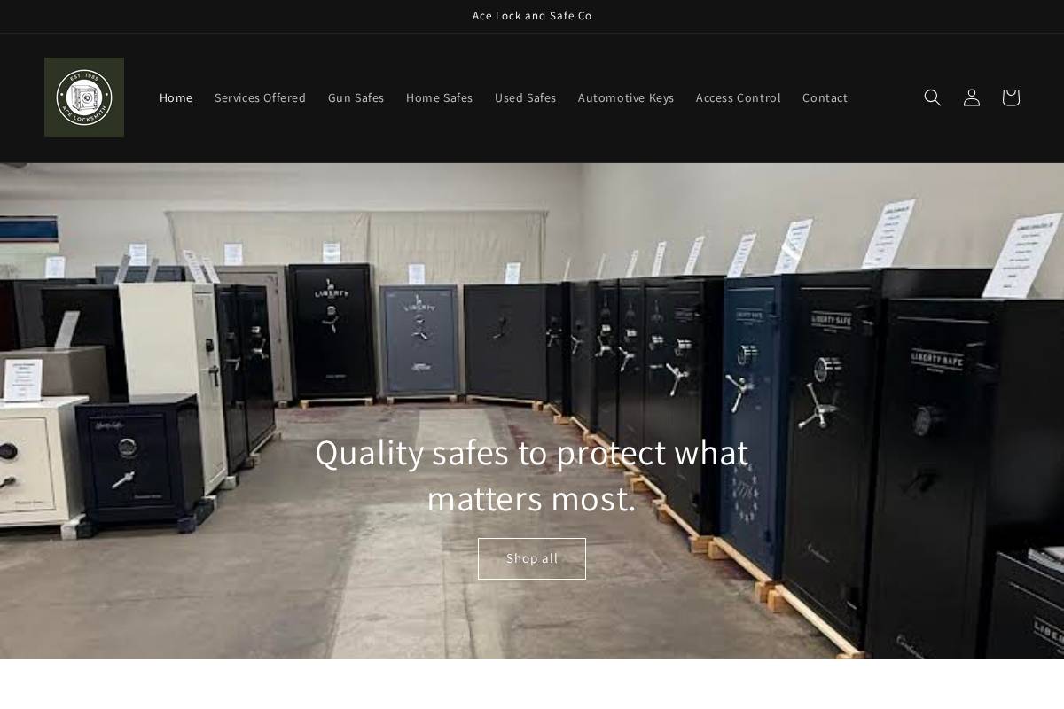 Ace Lock and Safe Co homepage screenshot