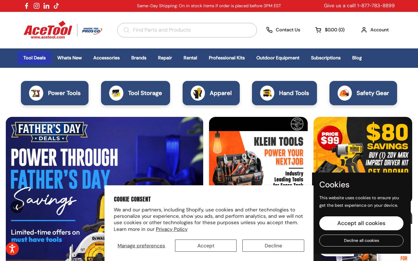 Ace Tool homepage screenshot