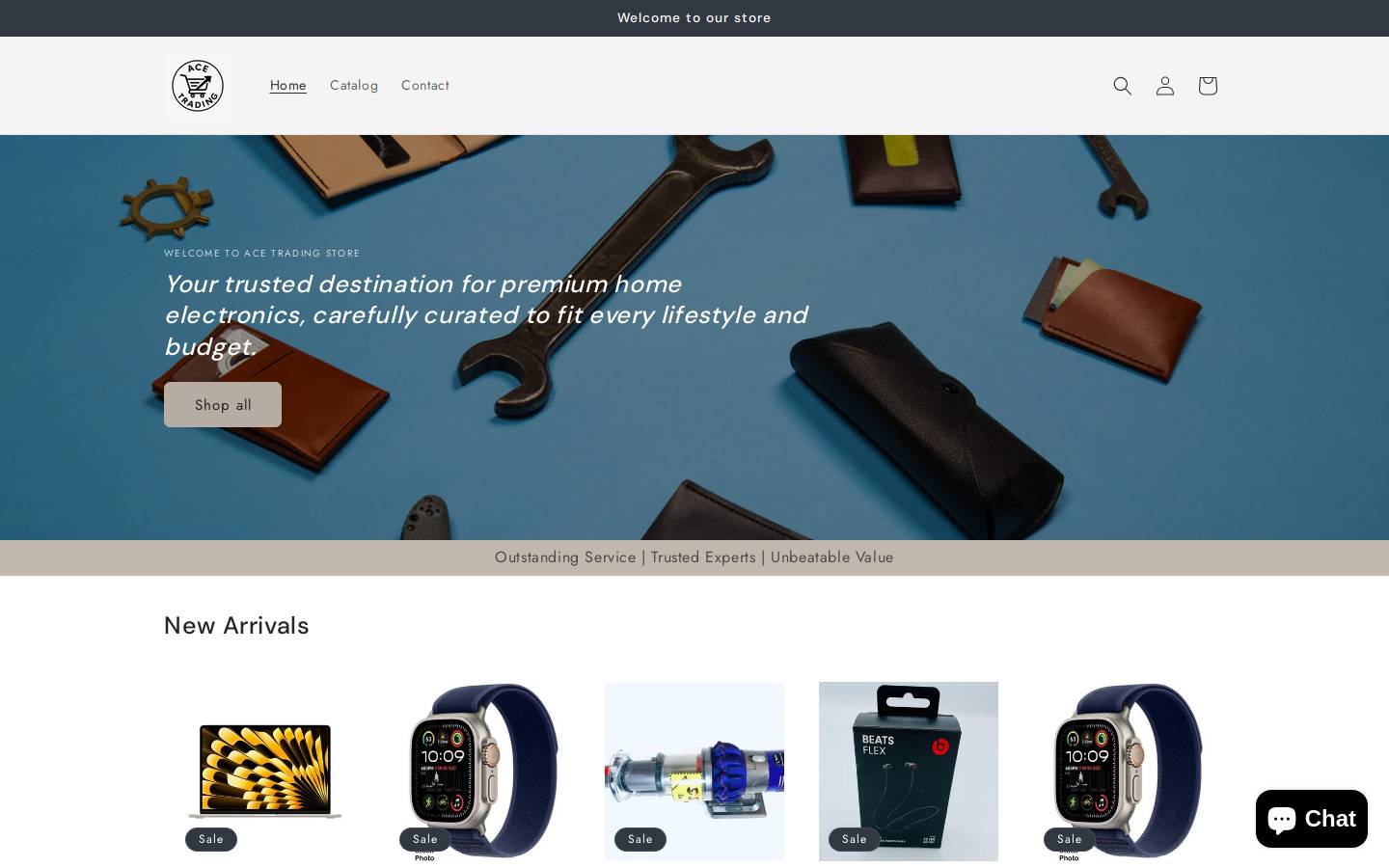 acetradingstore.com homepage screenshot
