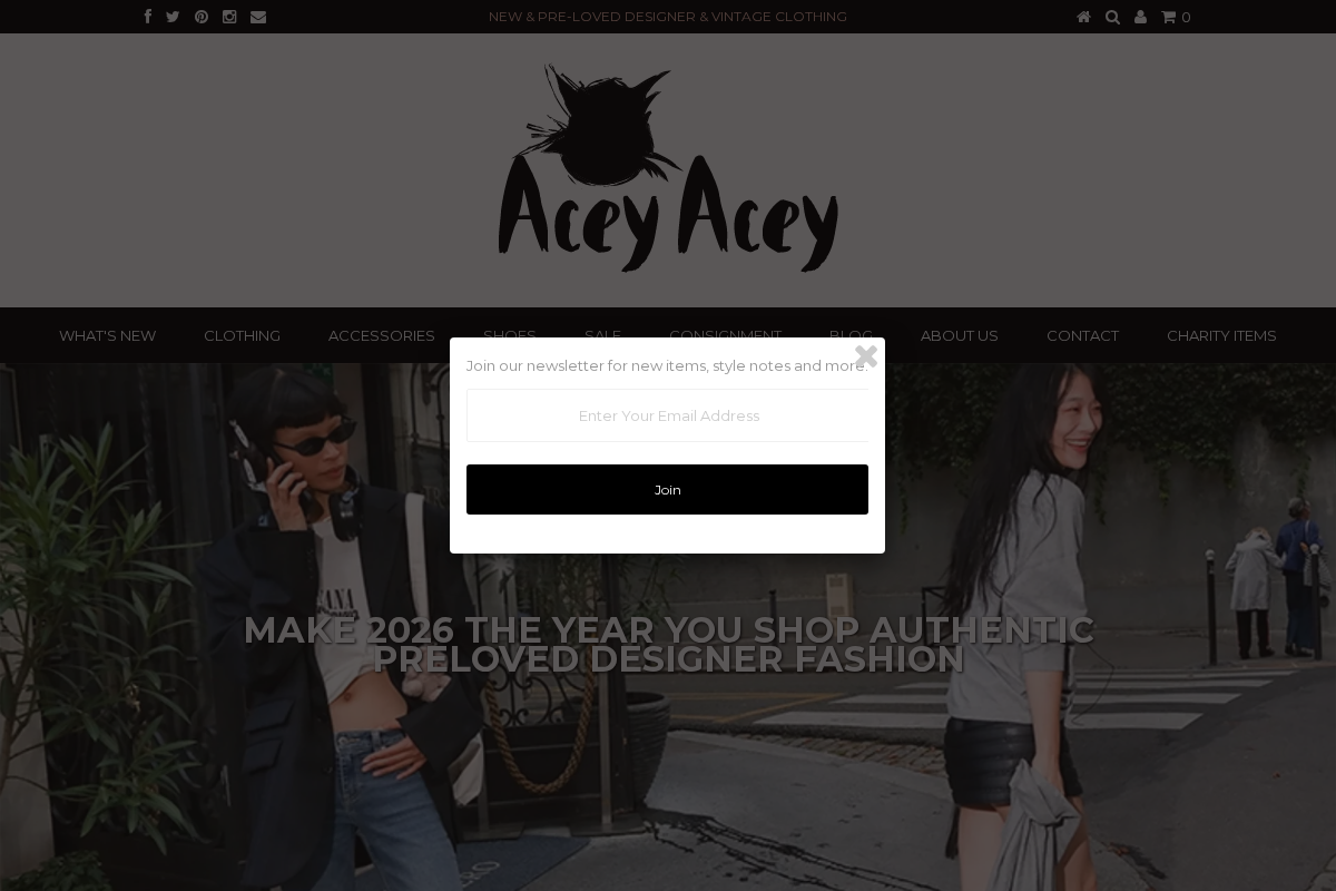 aceyacey.com.au homepage screenshot