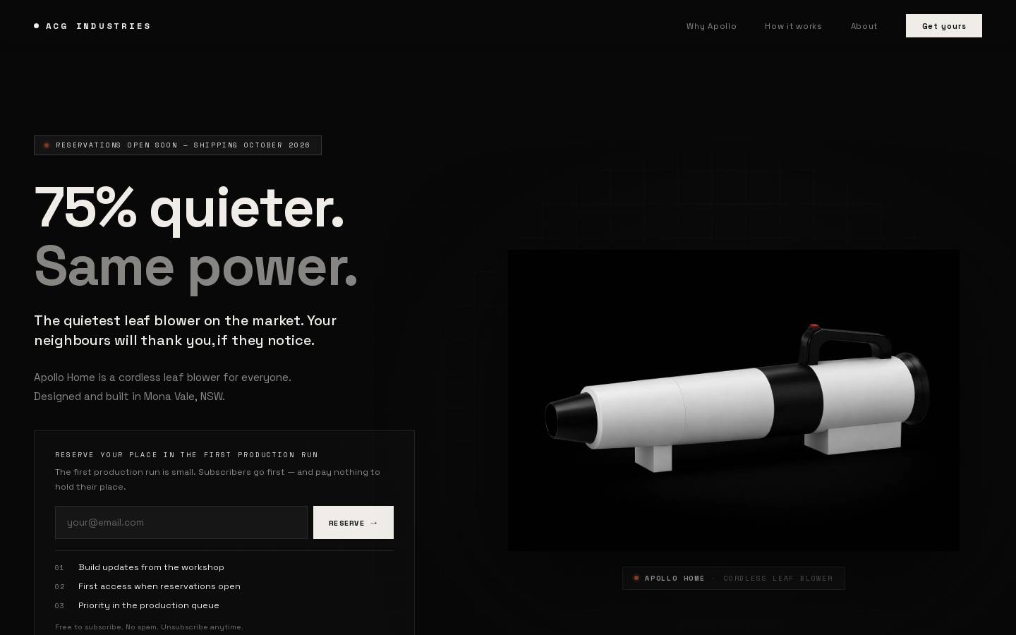 acgindustries.com.au homepage screenshot