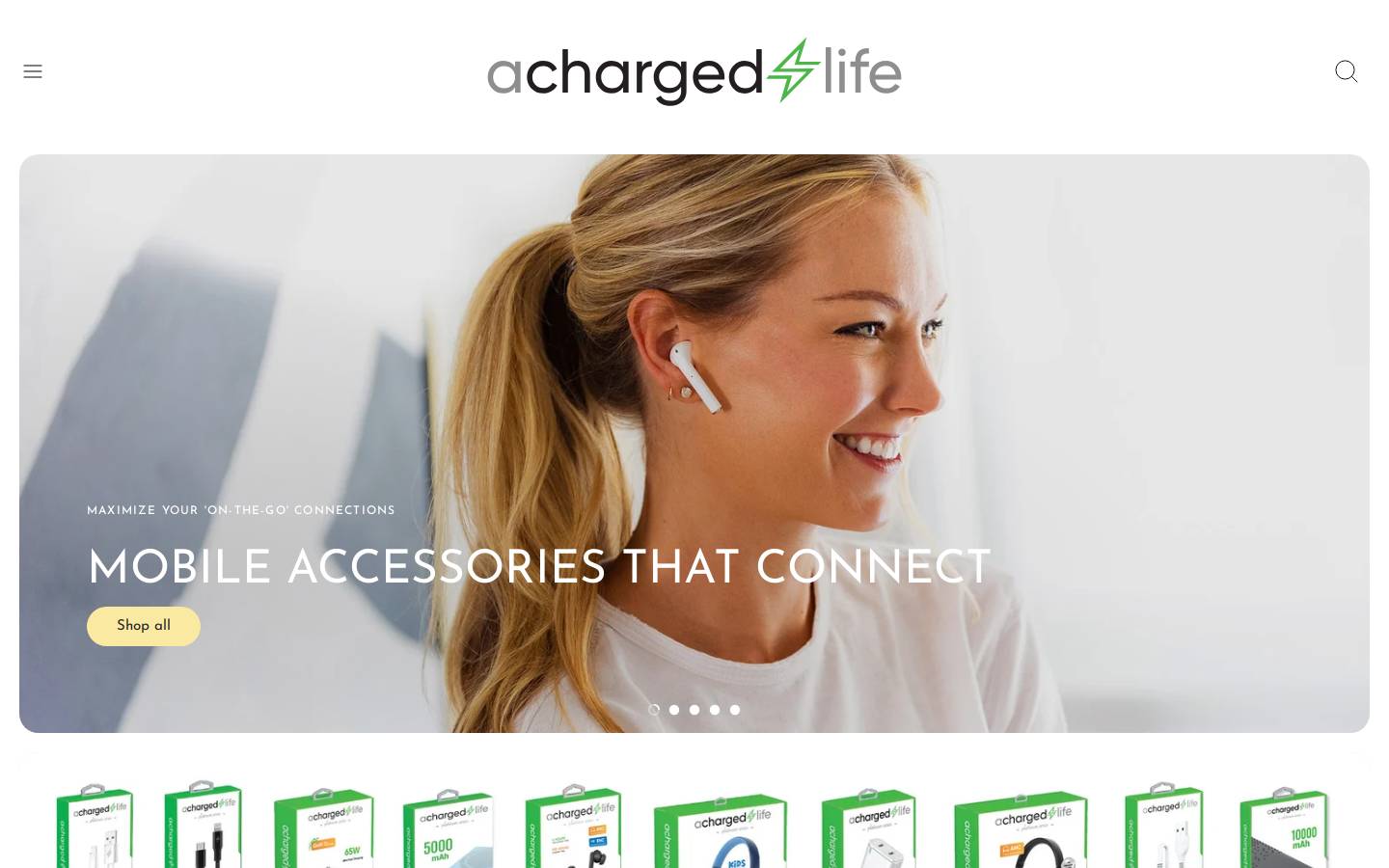 achargedlife.com homepage screenshot
