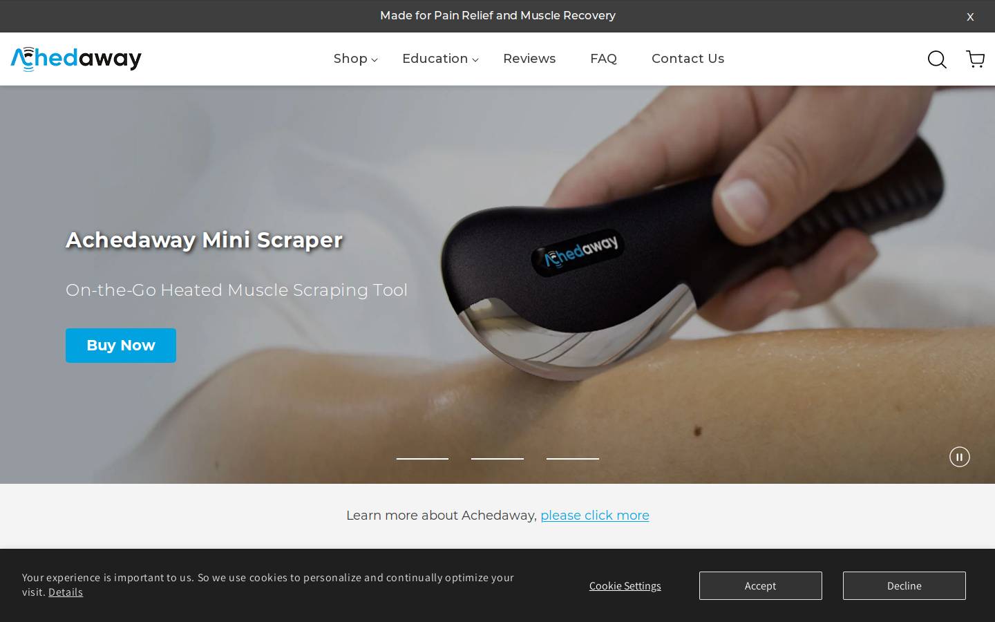 Achedaway homepage screenshot