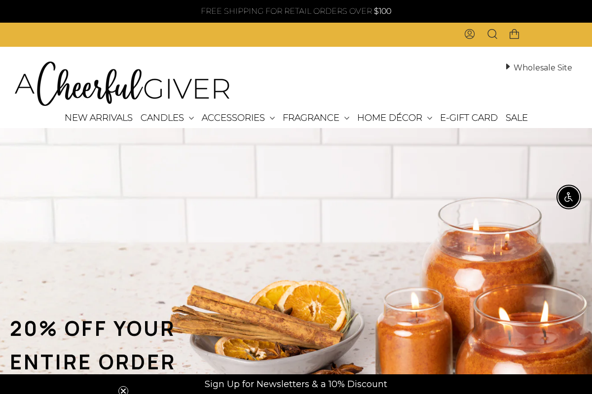 A Cheerful Giver homepage screenshot