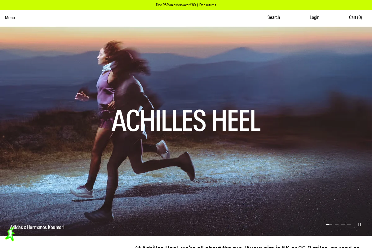 Achilles Heel homepage screenshot