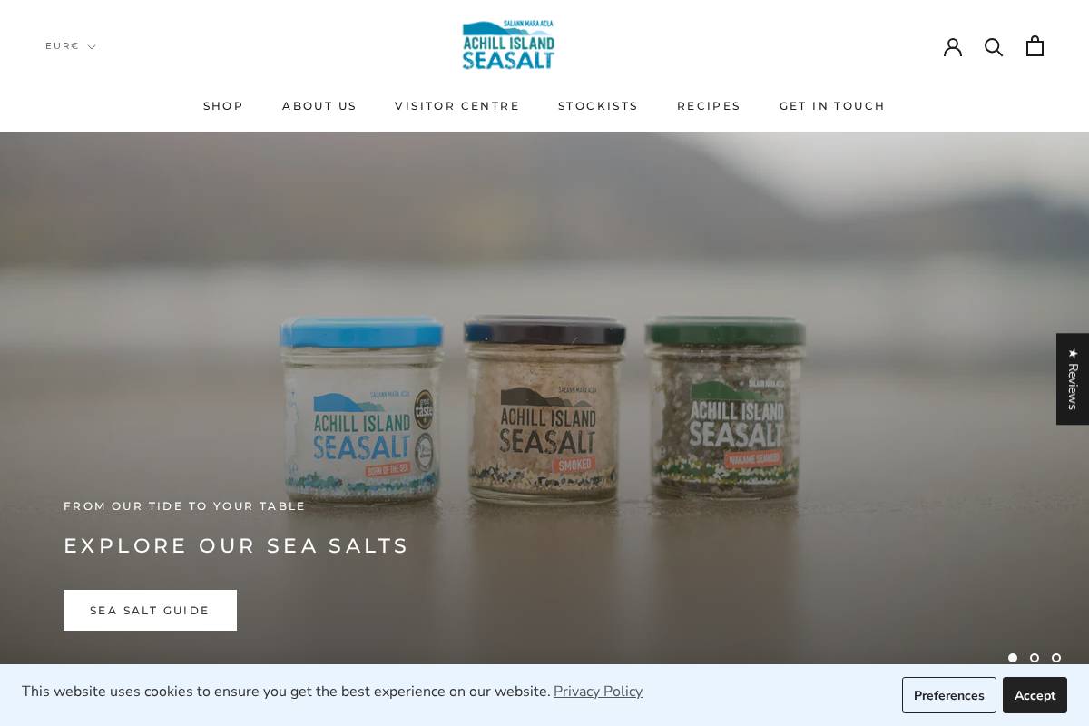Achillislandseasalt homepage screenshot