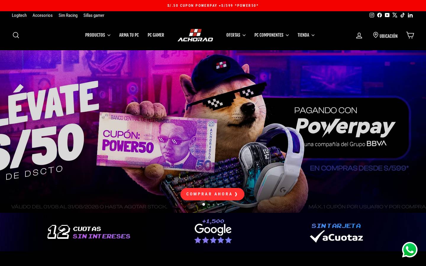 achorao.com homepage screenshot