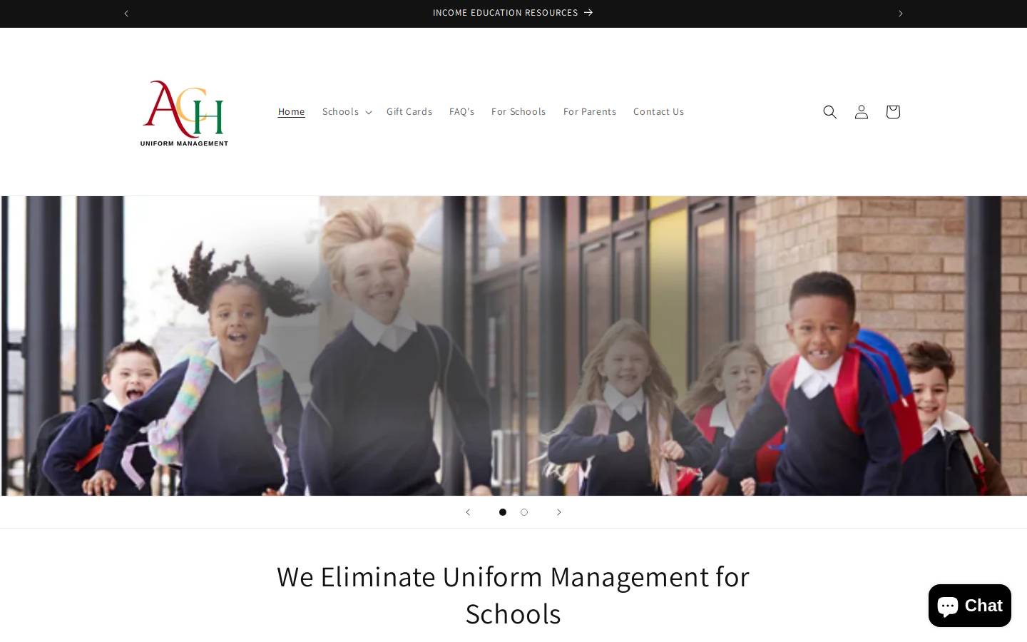 achschoolstores.com homepage screenshot