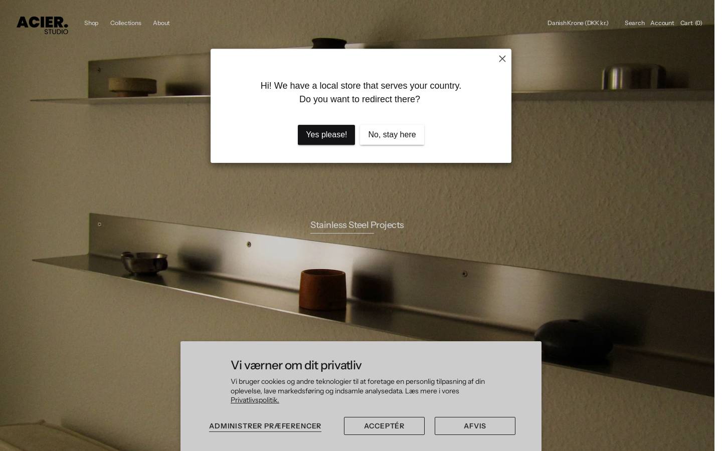 Acier Studio homepage screenshot