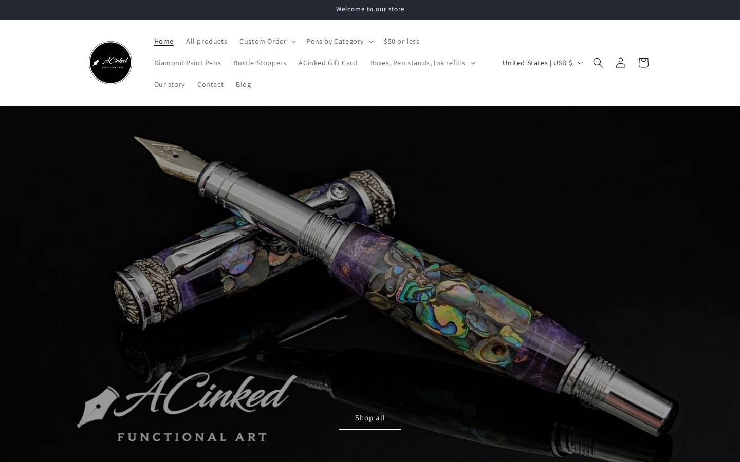 acinked.com homepage screenshot