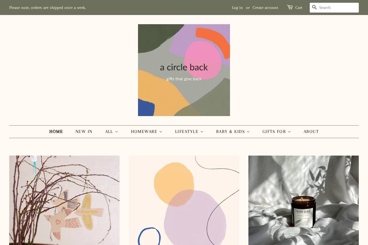 acircleback.com homepage screenshot