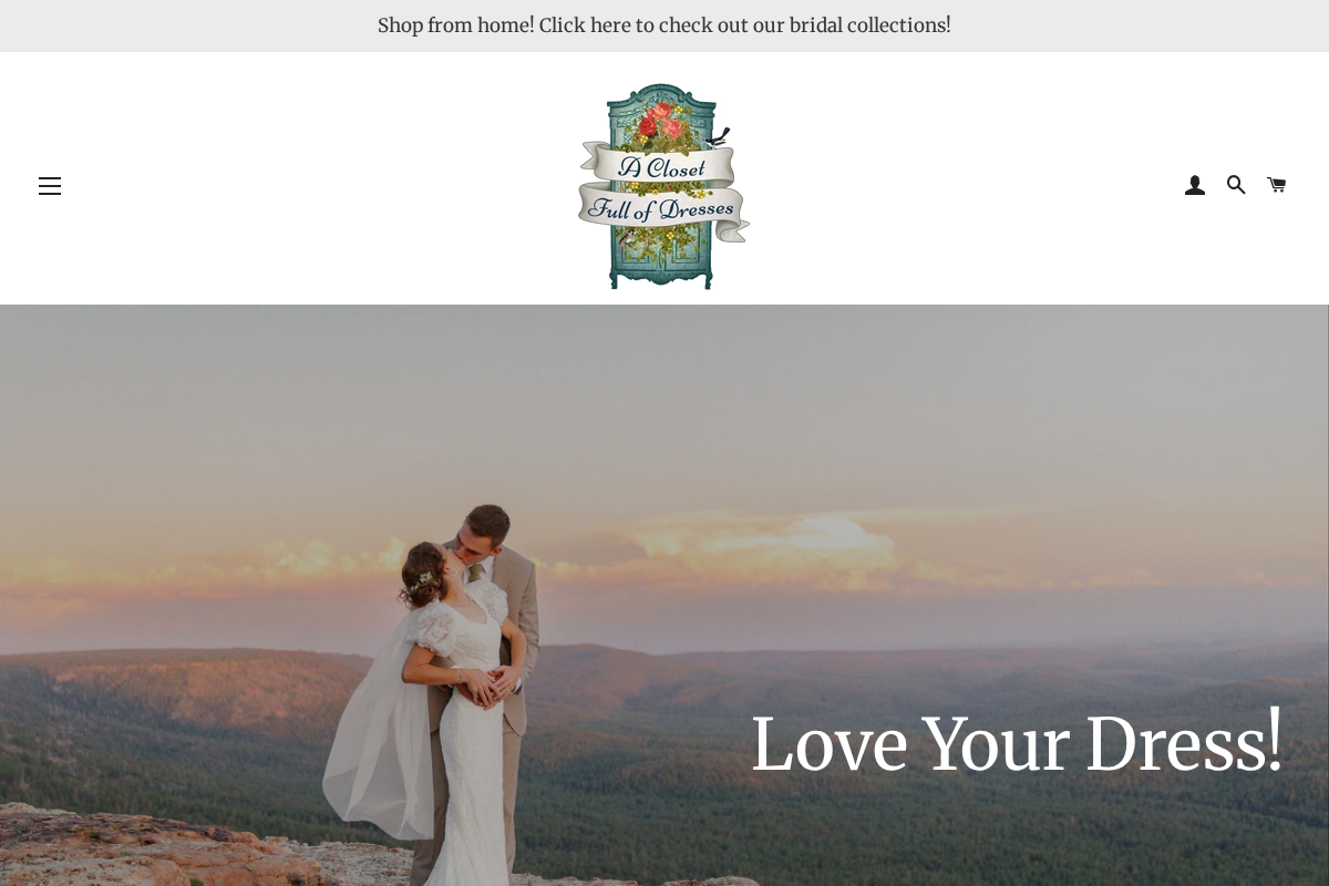 A Closet Full of Dresses homepage screenshot