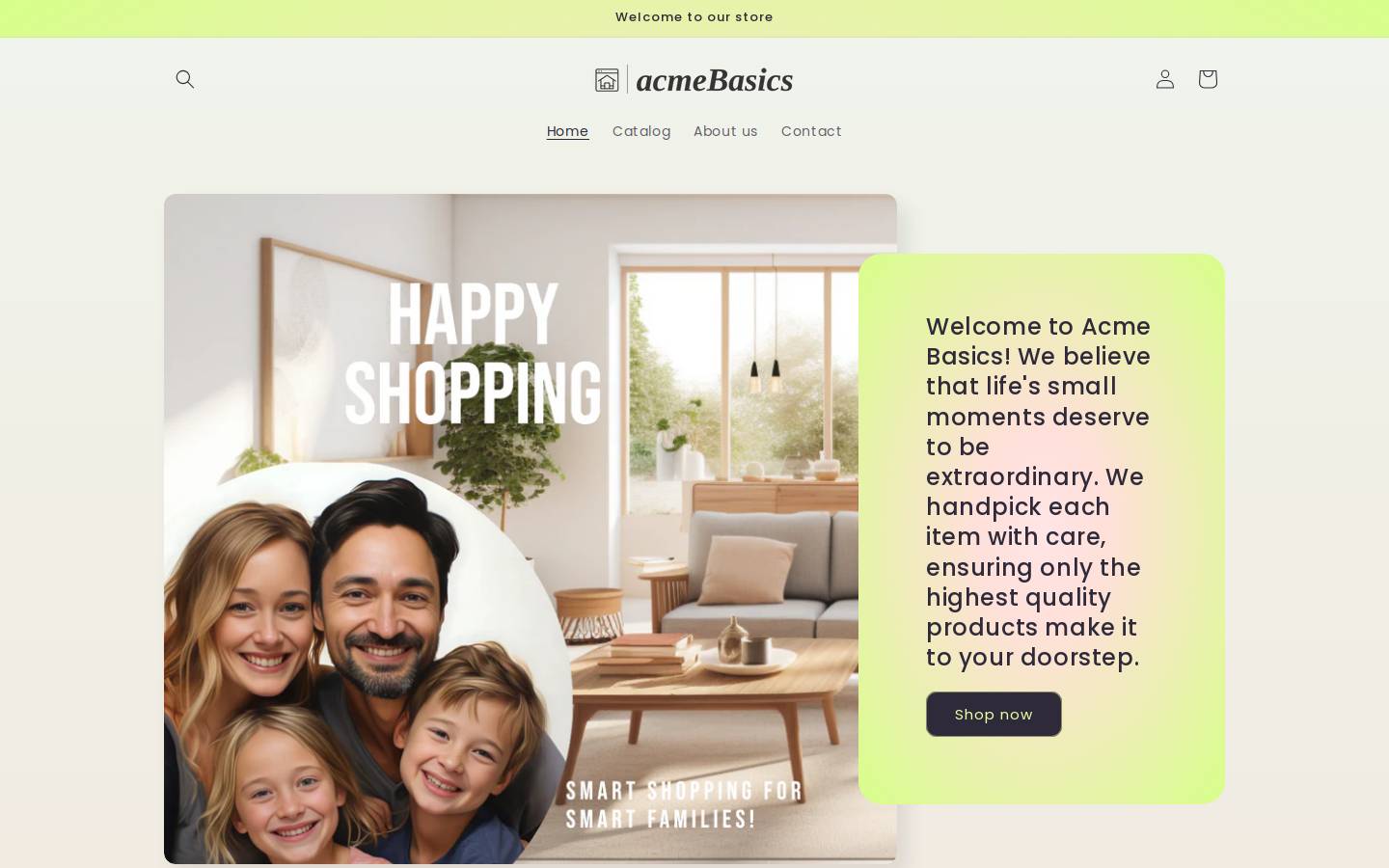 acmebasics.com homepage screenshot
