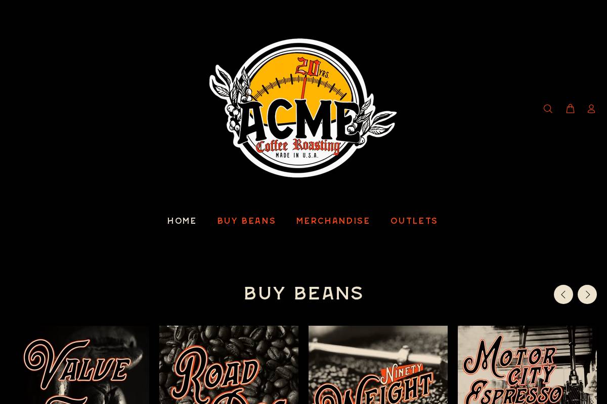 acmecoffeeroasting.com homepage screenshot