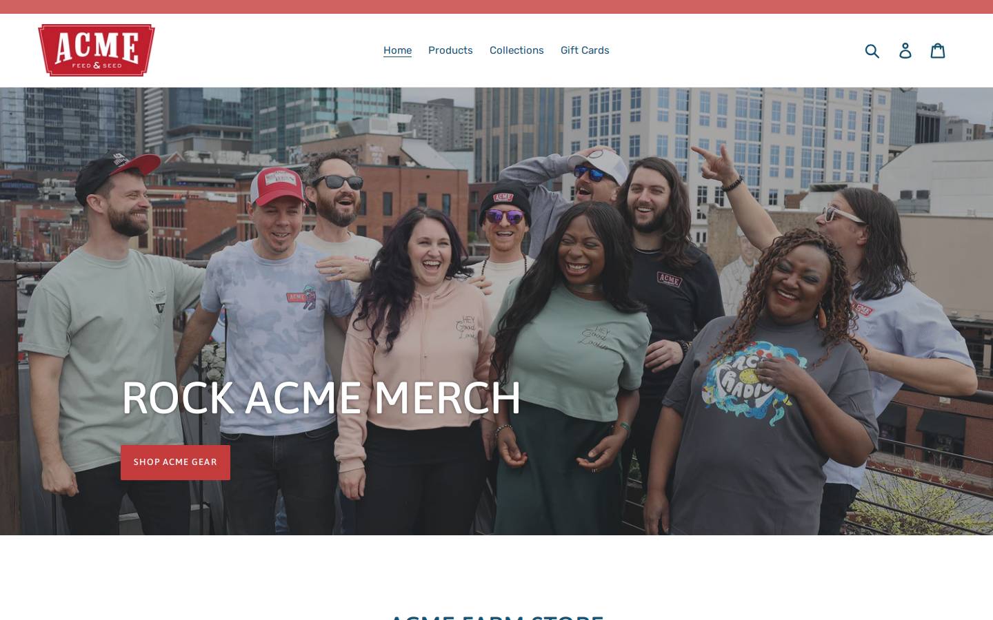 acmefarmstore.com homepage screenshot