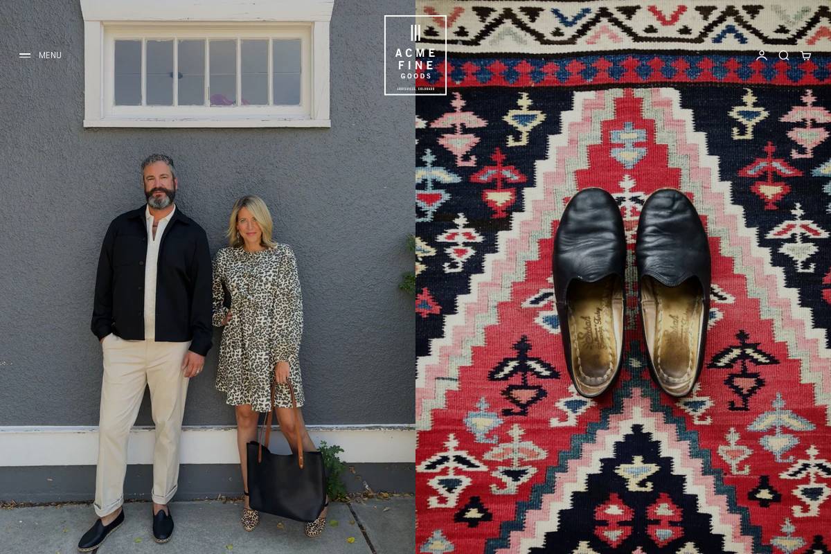 acmefinegoods.com homepage screenshot