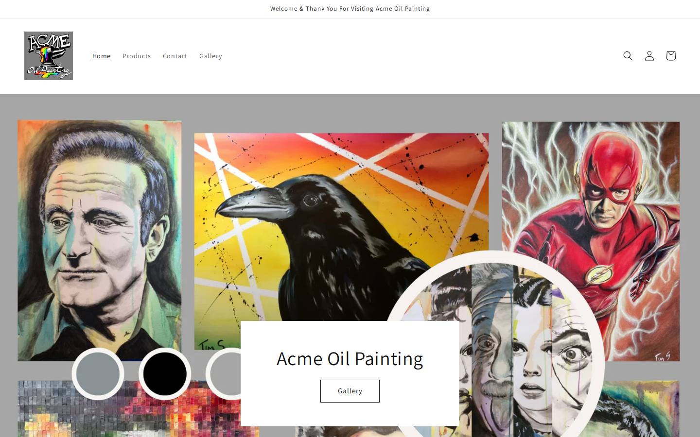 acmeoilpainting.com homepage screenshot