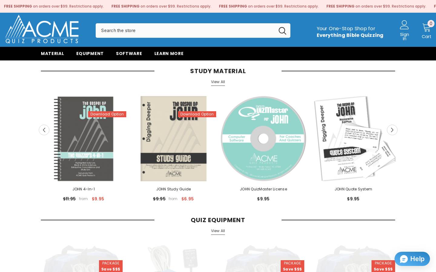 acmequiz.com homepage screenshot