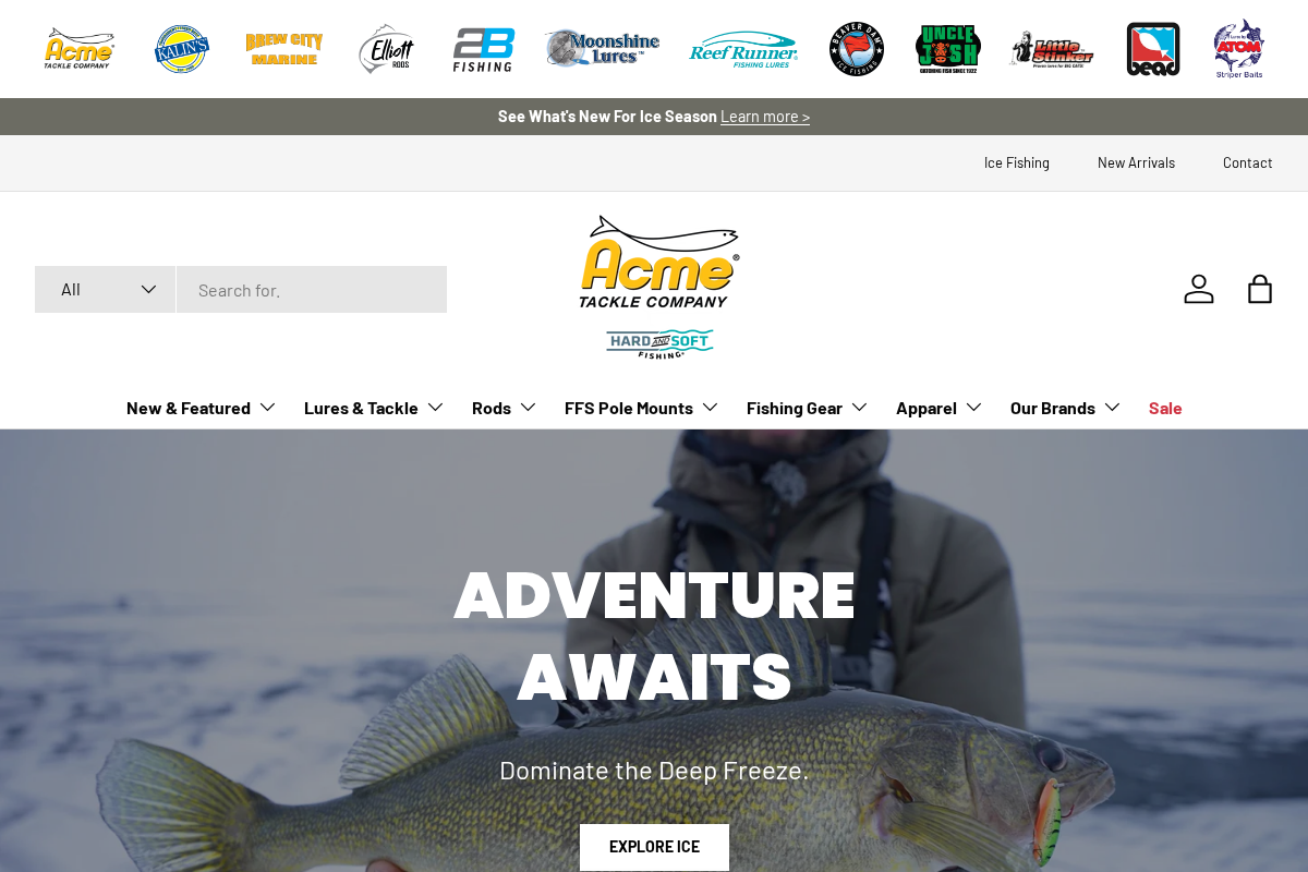Acme Tackle Company homepage screenshot