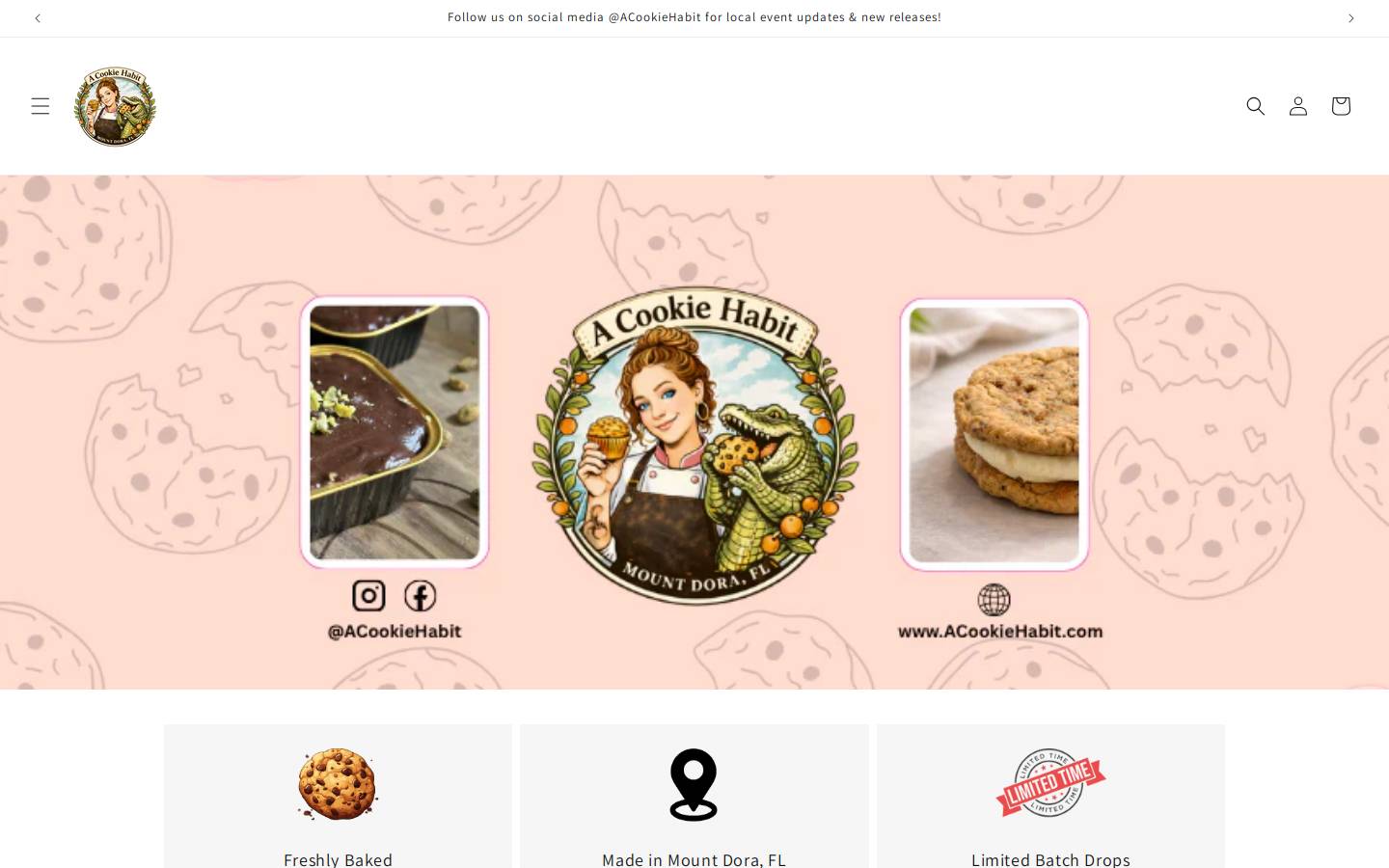 acookiehabit.com homepage screenshot