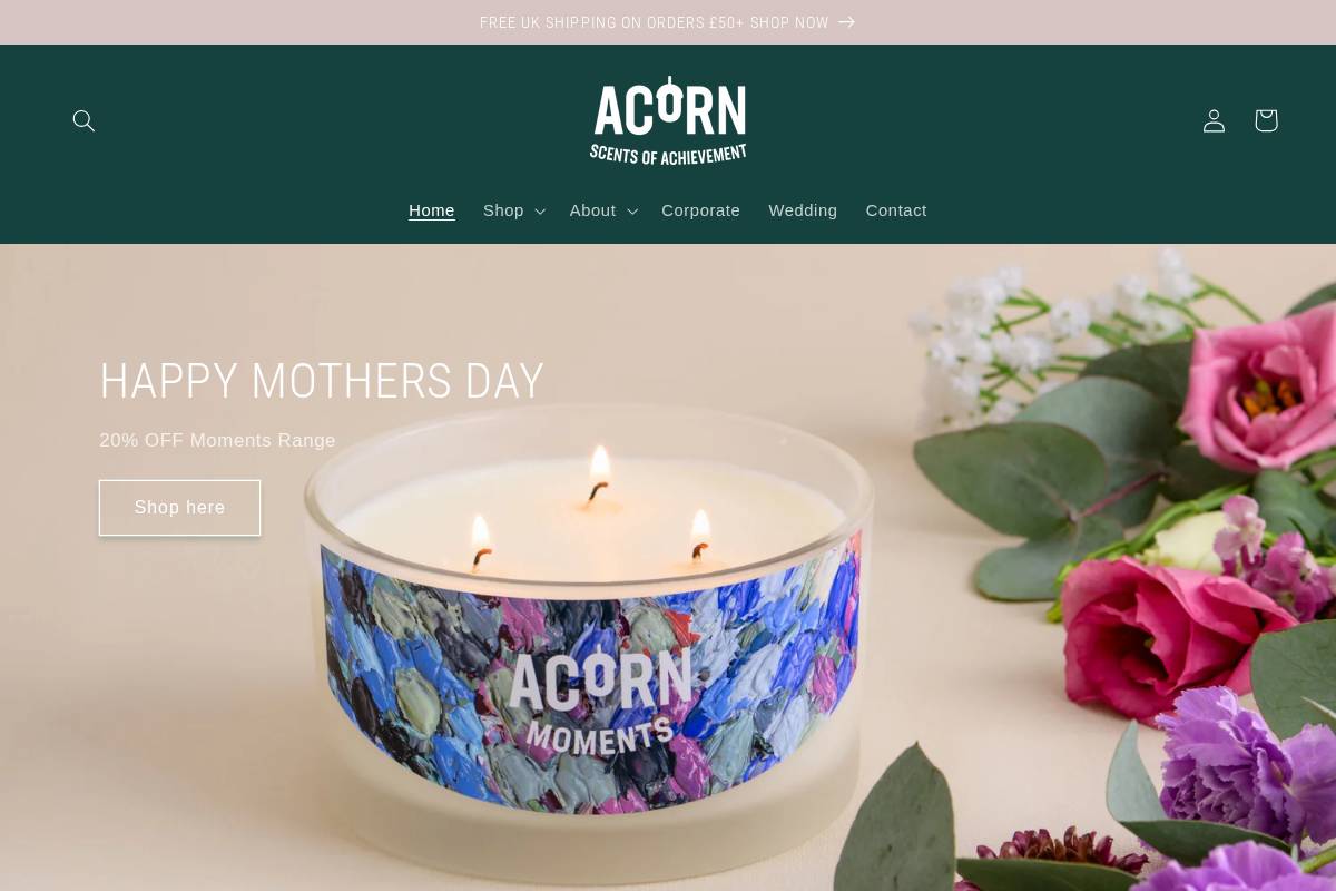 acornshop.co.uk homepage screenshot