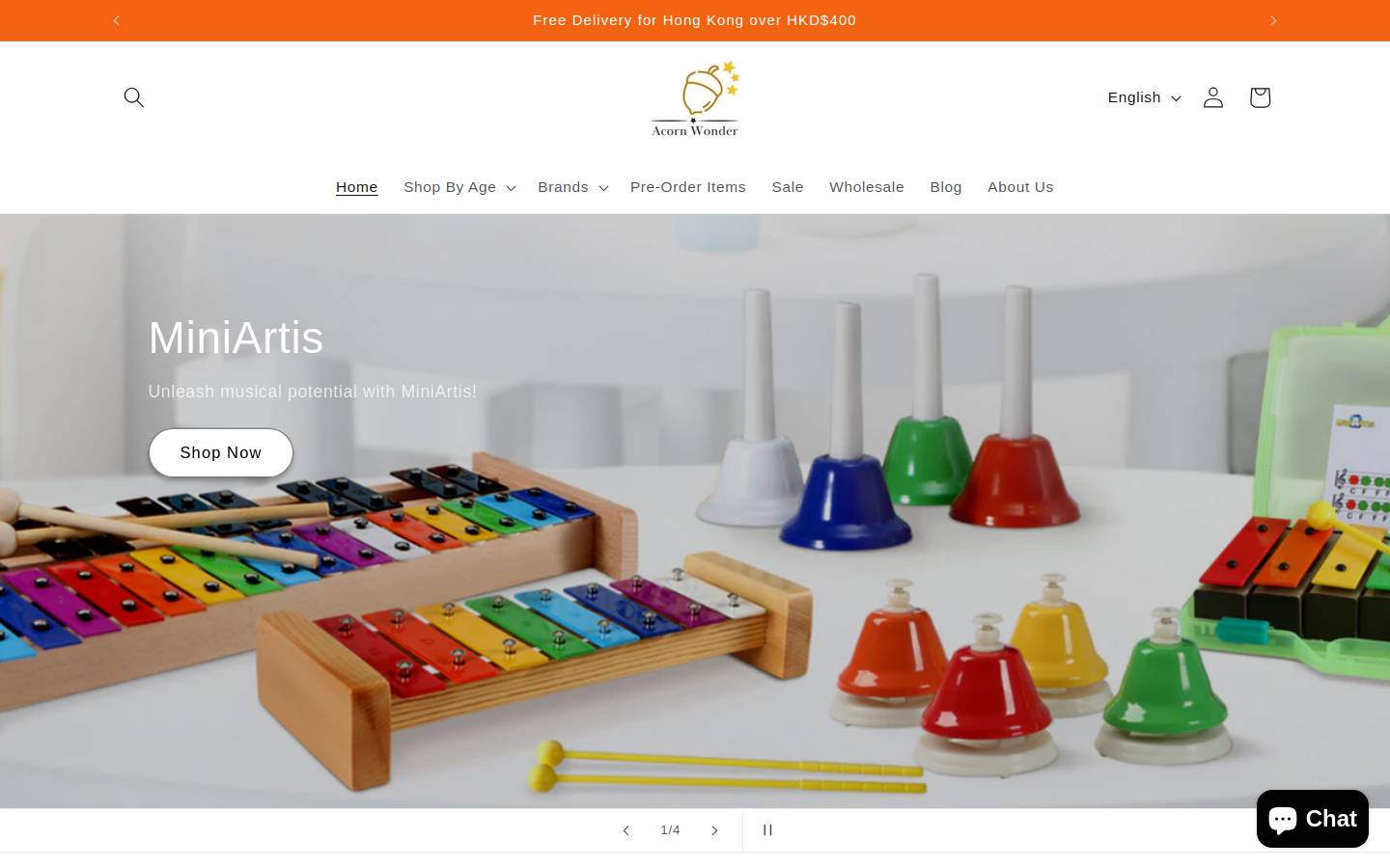 acornwonder.com homepage screenshot