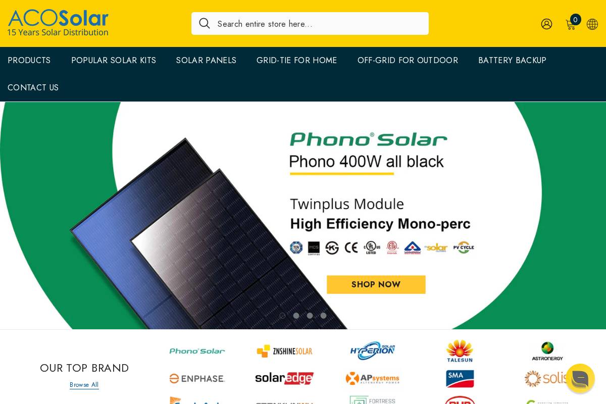 acosolar.com homepage screenshot