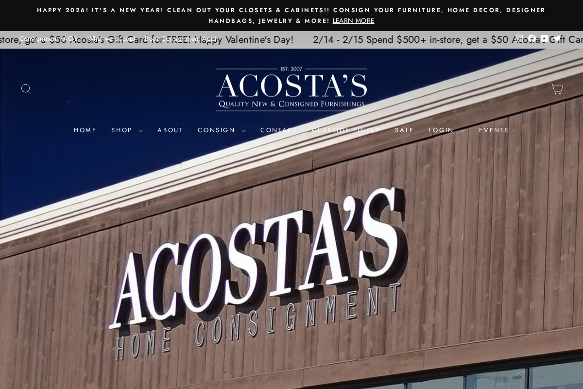 acostashome.com homepage screenshot