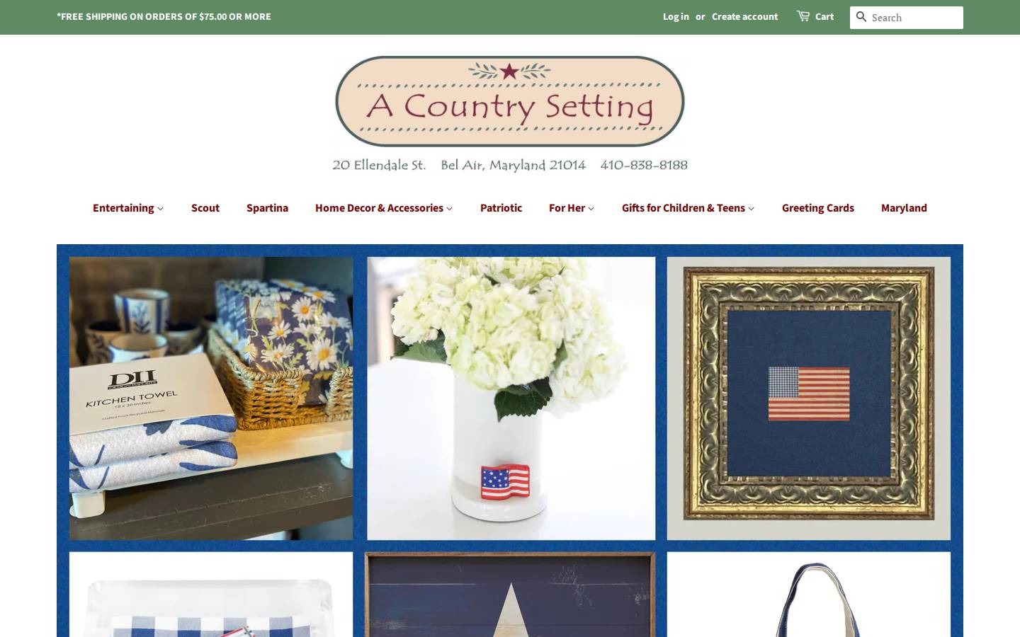 acountrysetting.com homepage screenshot