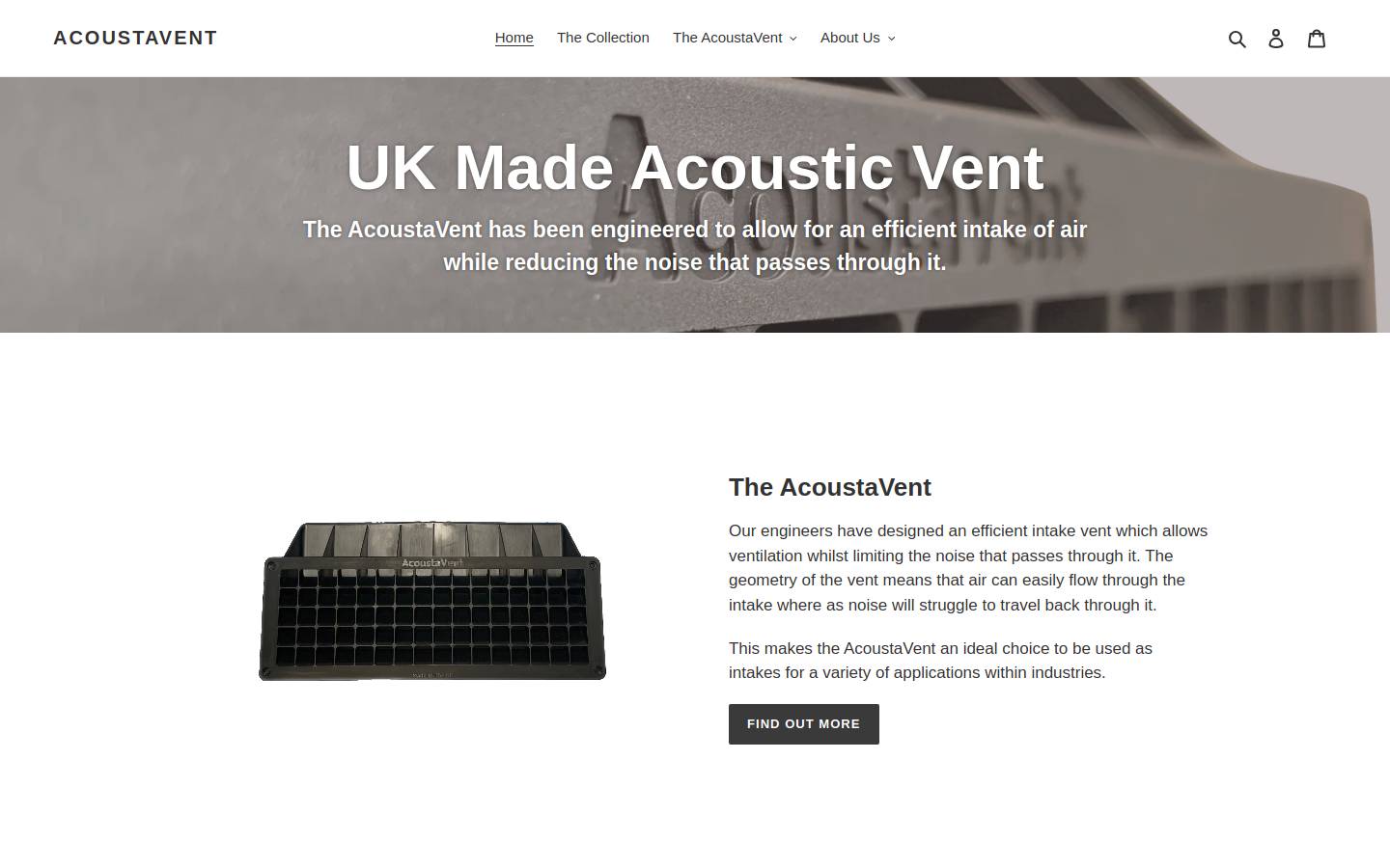acoustavent.com homepage screenshot