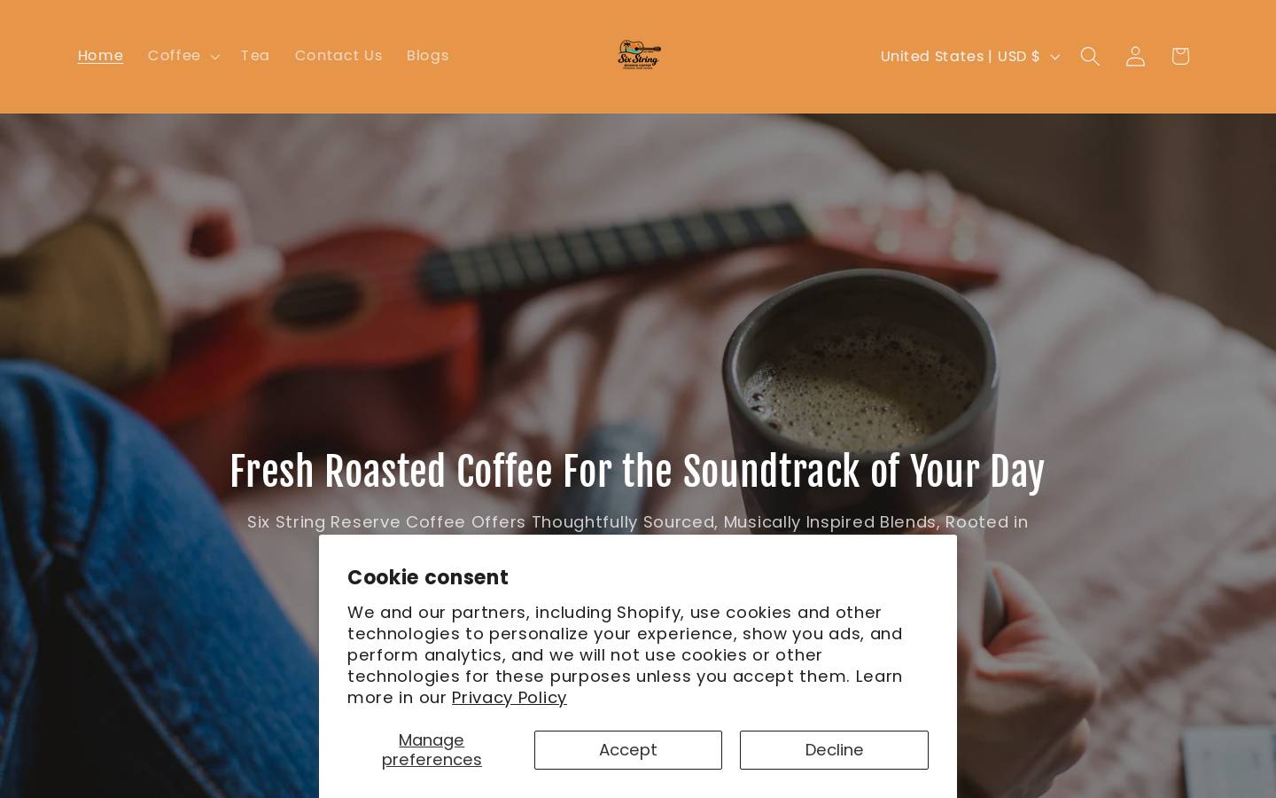 acousticcoffee.shop homepage screenshot