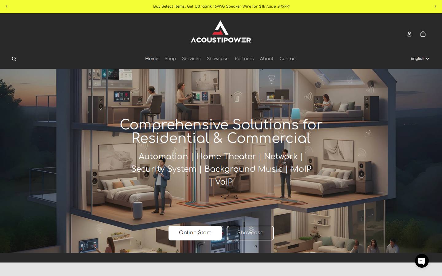 acoustipower.com homepage screenshot
