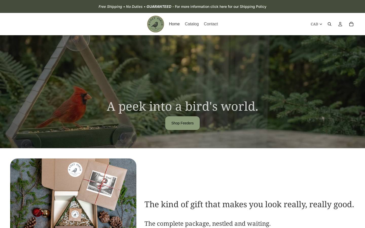 acozyperch.com homepage screenshot
