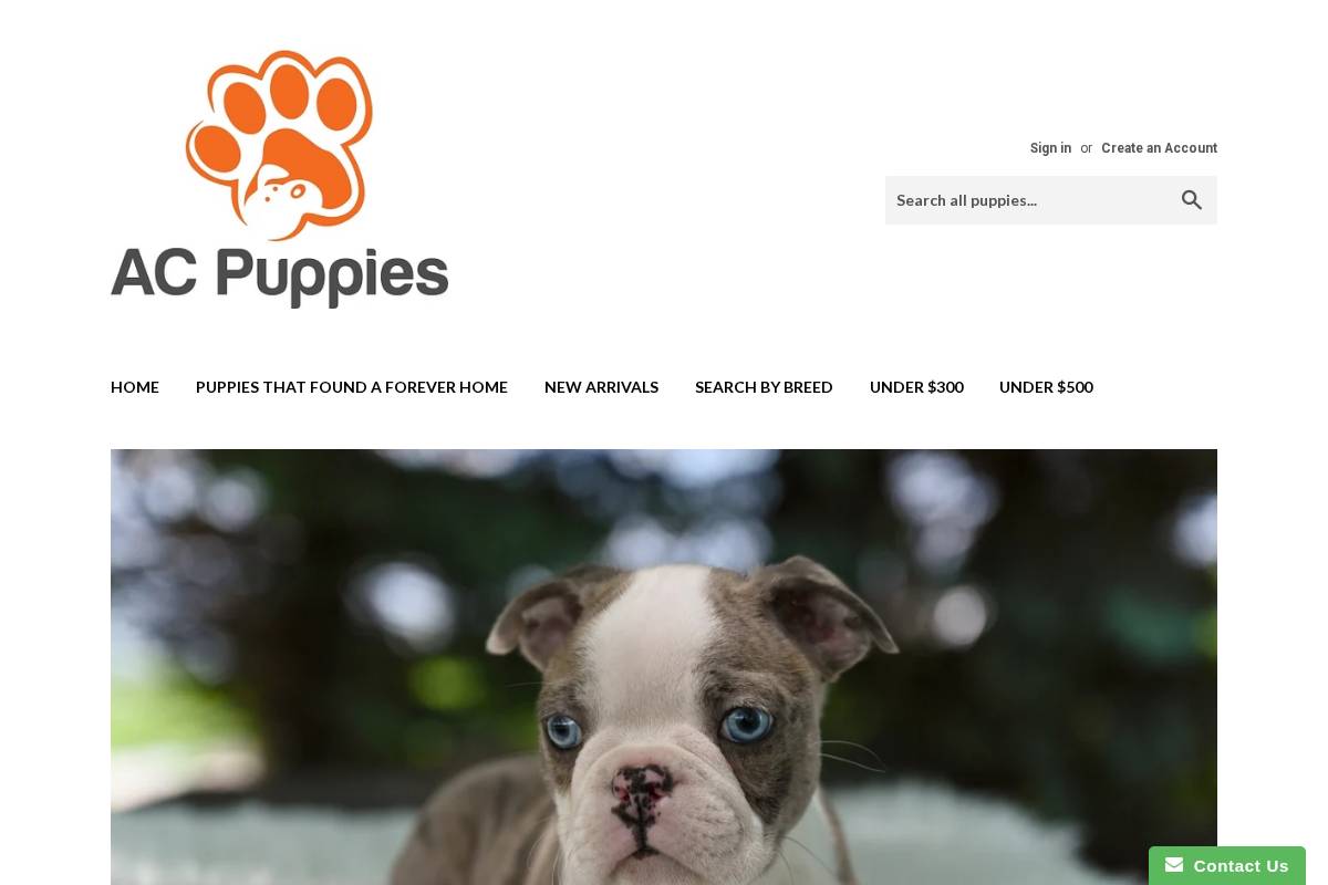 acpuppies.com homepage screenshot