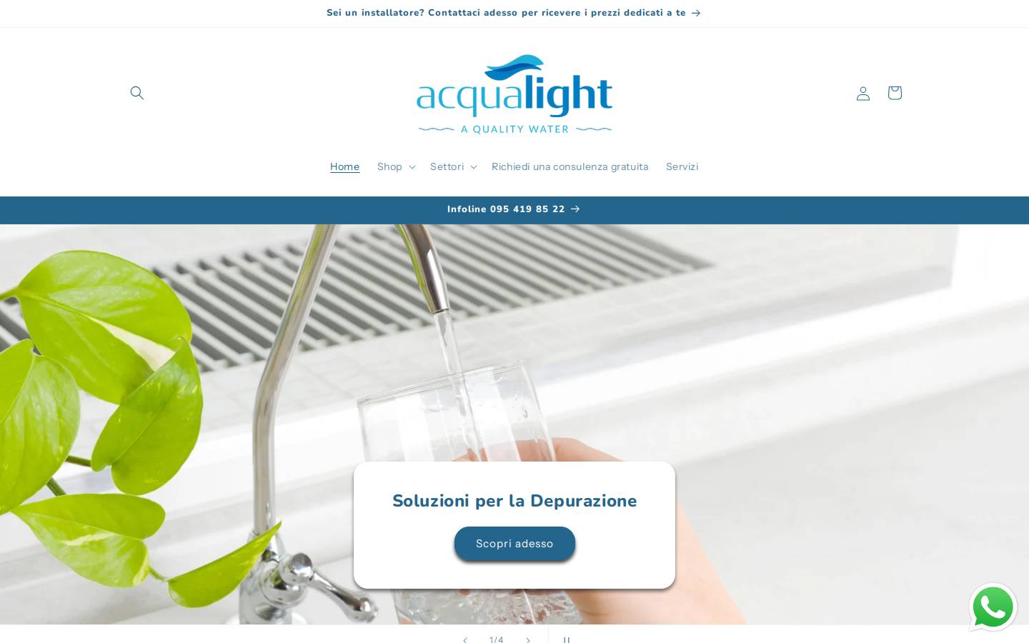 acqualightdepuratori.it homepage screenshot