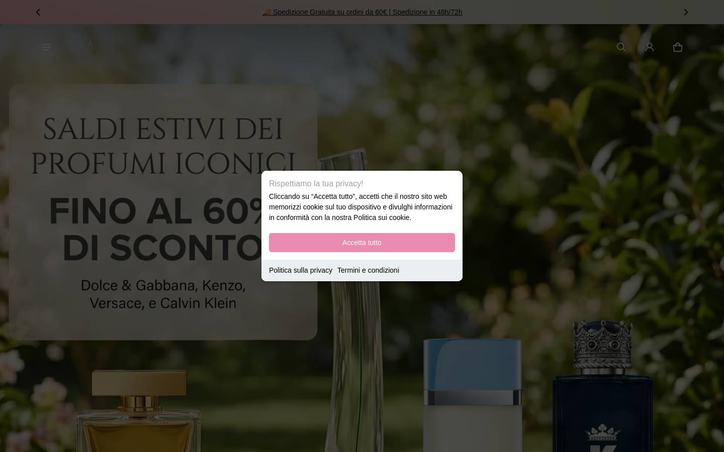 Acqueprofumeria homepage screenshot