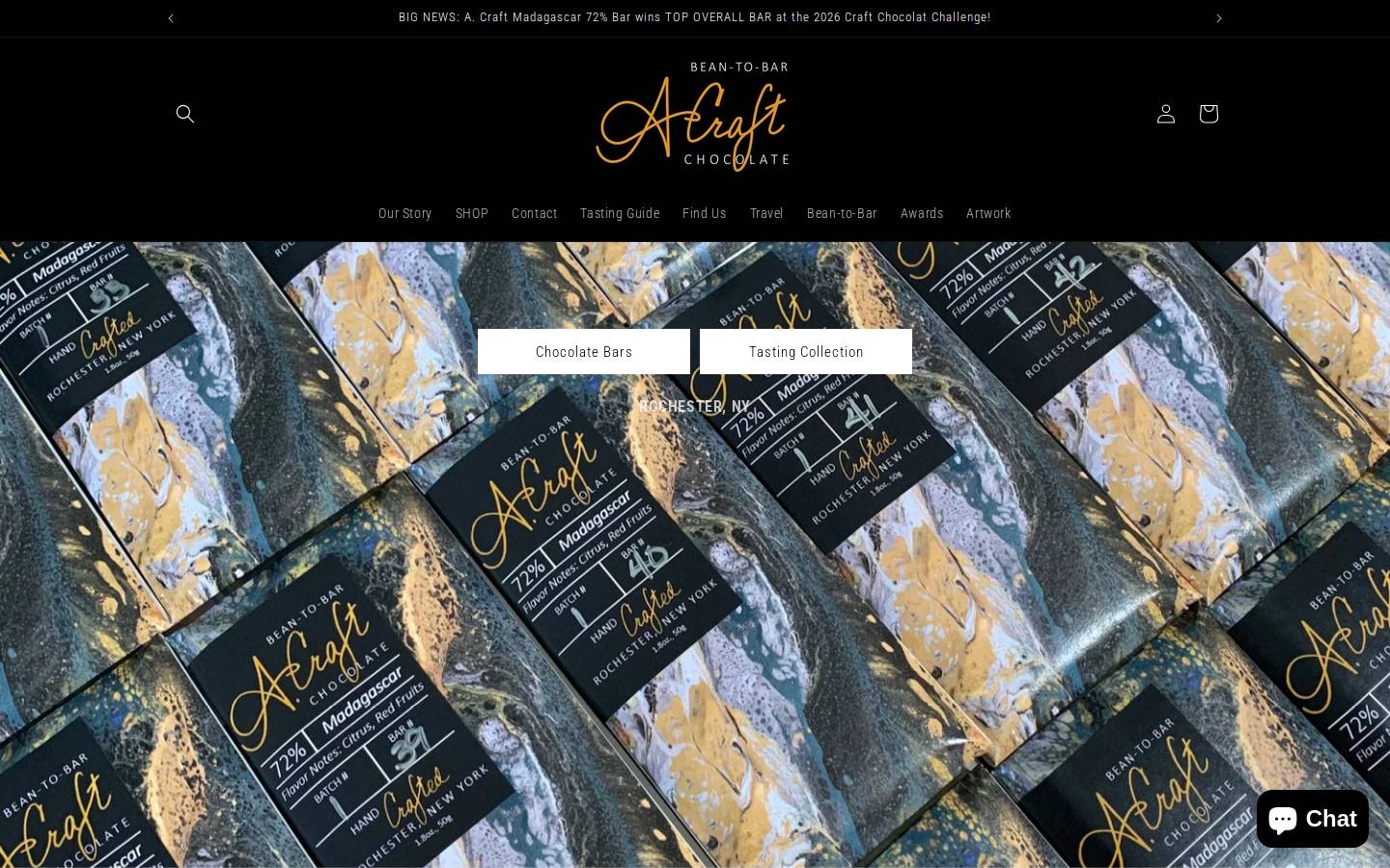 acraftchocolate.com homepage screenshot