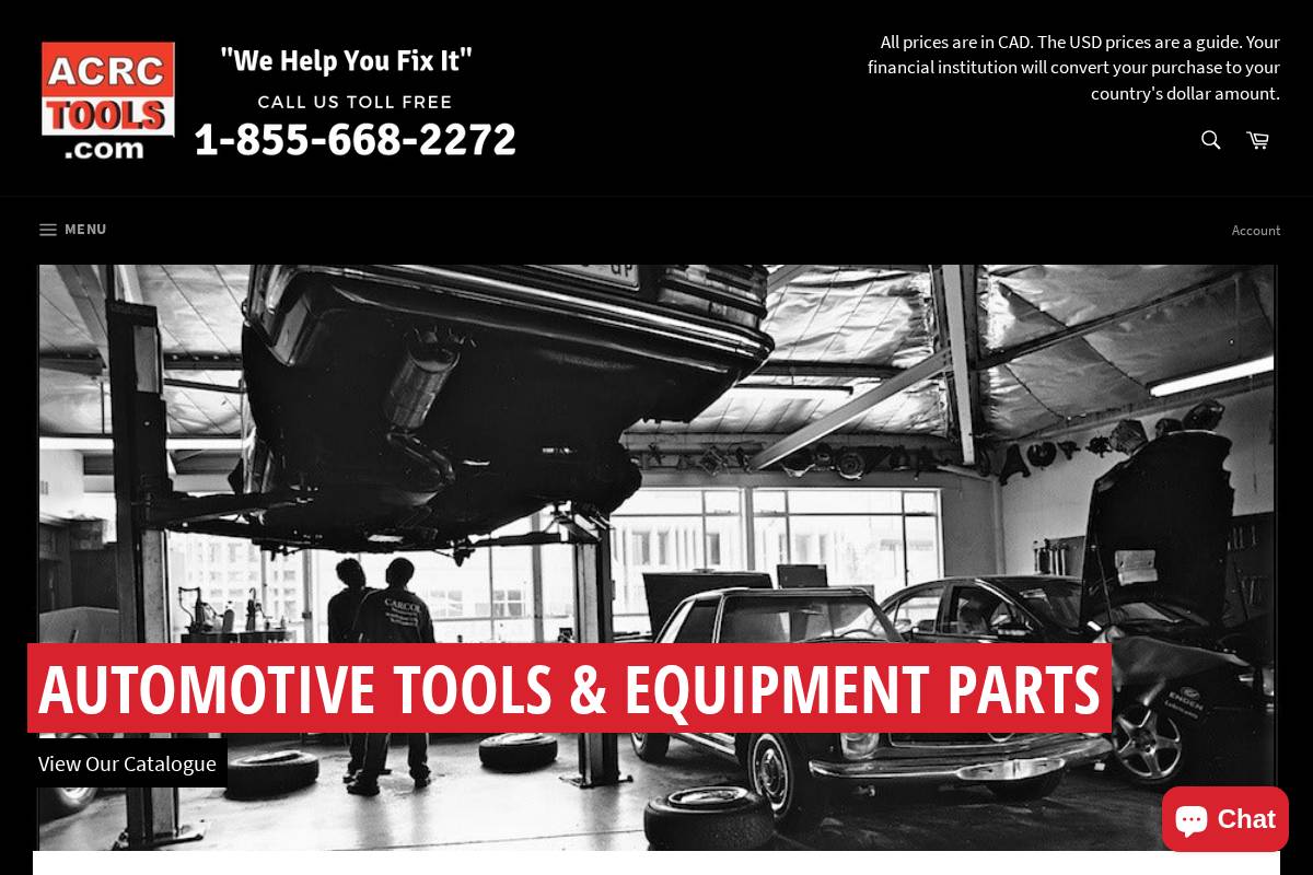 ACRC Tools homepage screenshot